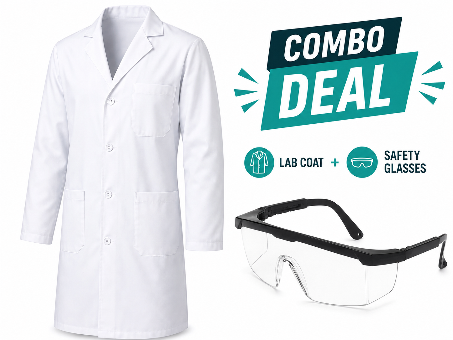 Lab Coat and Safety Glasses Combo